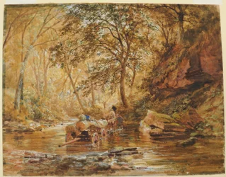 Cadzow Burn, 1856 (wc på papper)